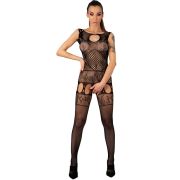 LIVCO CORSETTI FASHION – AMBROISE LC 17352 BODYSTOCKING CROTCHLESS NEGRO TALLA ÚNICA