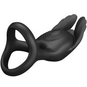 PRETTY LOVE – SILAS ANILLO VIBRADOR 7 VIBRACIONES SILICONA NEGRO