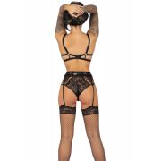 LIVCO CORSETTI FASHION – POJZON LC 90670 SUJETADOR + MEDIAS + LIGUERO + PANTY NEGRO