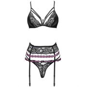 LIVCO CORSETTI FASHION – SNEHANA LC 90443 SUJETADOR + LIGUERO + PANTY NEGRO