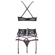 LIVCO CORSETTI FASHION – SNEHANA LC 90443 SUJETADOR + LIGUERO + PANTY NEGRO