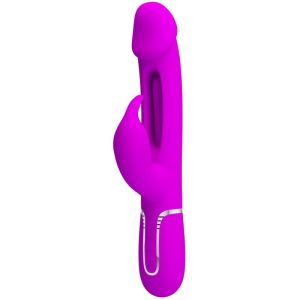 PRETTY LOVE – KAMPAS VIBRADOR RABBIT 3 EN 1 MULTIFUNCIÓN CON LENGUA FUCSIA