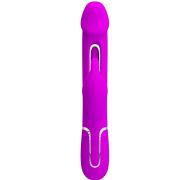 PRETTY LOVE – KAMPAS VIBRADOR RABBIT 3 EN 1 MULTIFUNCIÓN CON LENGUA FUCSIA