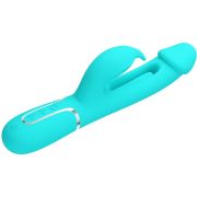 PRETTY LOVE – KAMPAS VIBRADOR RABBIT 3 EN 1 MULTIFUNCIÓN CON LENGUA VERDE AGUA