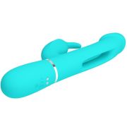 PRETTY LOVE – KAMPAS VIBRADOR RABBIT 3 EN 1 MULTIFUNCIÓN CON LENGUA VERDE AGUA