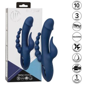 CALEXOTICS – VIBRADOR TRIPLE ORGASM AZUL