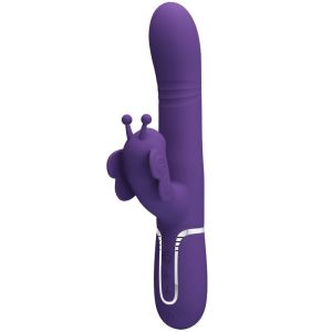 PRETTY LOVE – VIBRADOR RABBIT MULTIFUNCIÓN 4 EN 1 MARIPOSA MORADO