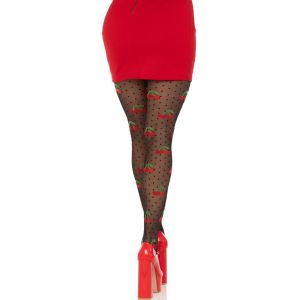 LEG AVENUE – MEDIAS LUNARES CEREZA NEGRO