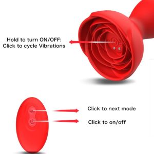 ARMONY – EXTREME A BLOOM ROSA VIBRADOR  PLUG ANAL CONTROL REMOTO ROJO