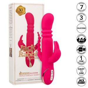 CALEXOTICS – JACK FANTASY TRIPLE VIBRADOR CALENTABLE RABBIT ROSA