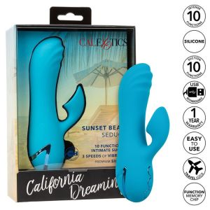 CALEXOTICS – SUNSET BEACH SEDUCER VIBRADOR Y ESTIMULADOR 10 FUNCIONES AZUL