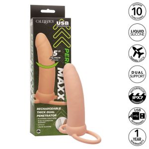 CALEXOTICS – MAXX DOBLE PENETRADOR GRUESO 10 VIBRACIONES NATURAL