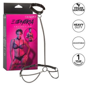 CALEXOTICS – EUPHORIA COLLAR HALTER Y CORREA CON CADENA