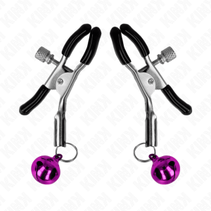 KINK – PINZAS PARA PEZONES CON CAMPANILLA VIOLETA 6 CM