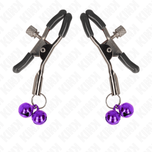 KINK – PINZAS PARA PEZONES CON DOBLE CAMPANILLA VIOLETA 6 CM