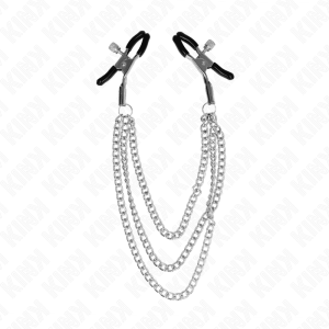 KINK – PINZAS PARA PEZONES CON TRIPLE CADENA PLATEADO 20/23/28 CM