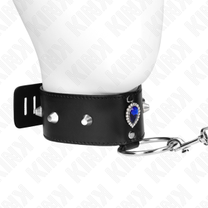 KINK – COLLAR CON CORREA 65 CM CON DIAMANTES AZULES AJUSTABLE 36-43 CM X 5 CM