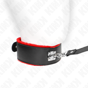 KINK – COLLAR CON CORREA 116 CM DE PIEL ROJO AJUSTABLE 40-48 CM X 6 CM