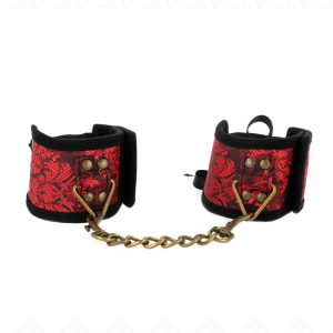 KINK – MUÑEQUERAS DISEÑO ESCÁNDALO ROJO-NEGRO DETALLE LAZO 24.5 CM X 6.5 CM