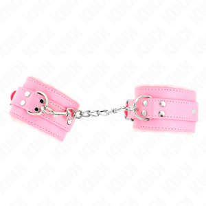 KINK – MUÑEQUERAS FORRADAS ROSA CON CORREA ROSA AJUSTABLE 20-29 CM X 5.5 CM