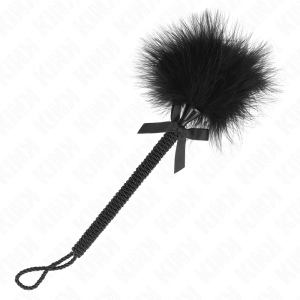 KINK – MASAJEADOR DE CUERDA DE NAILON CON PLUMAS PARA COSQUILLAS Y LAZO NEGRO 25 CM