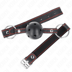 KINK – MORDAZA DE BOLA 4.5 CM NEGRA DURA HUECA MODELO 2 65 x 2.5 CM