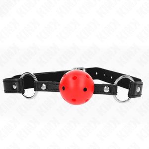 KINK – MORDAZA DE BOLA 4.5 CM ROJA DURA HUECA MODELO 1 63.5 X 2 CM