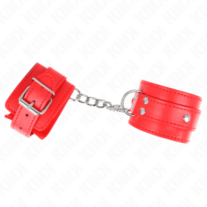 KINK – MUÑEQUERAS CON 3 ANILLAS EN D AJUSTABLE ROJO 17.5-25 CM X 6 CM