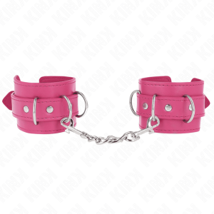 KINK – MUÑEQUERAS CON 3 ANILLAS EN D AJUSTABLE ROSA 17.5-25 CM X 6 CM