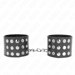 KINK – MUÑEQUERAS CON CIERRE A PRESIÓN AJUSTABLE NEGRO 19-24 CM X 5.5 CM