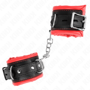 KINK – MUÑEQUERAS ESTILO HEAVY FORRO ROJO AJUSTABLE 20-30 CM X 6 CM