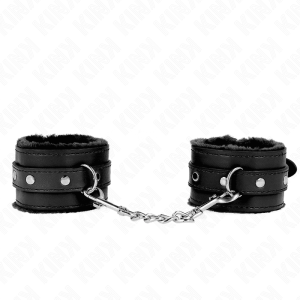 KINK – MUÑEQUERAS FORRADAS PREMIUM NEGRO CON CORREA NEGRO AJUSTABLE 17-29 CM X 6 CM