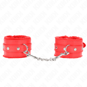 KINK – MUÑEQUERAS FORRADAS PREMIUM ROJO CON CORREA ROJO AJUSTABLE 17-29 CM X 6 CM