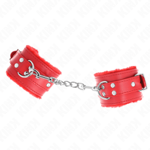 KINK – MUÑEQUERAS FORRADAS ROJO CON CORREA ROJO AJUSTABLE 20-29 CM X 5.5 CM