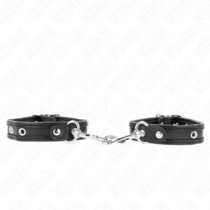 KINK – MUÑEQUERAS MINI NEGRO CON TACHUELAS AJUSTABLE 16-22 CM X 2 CM