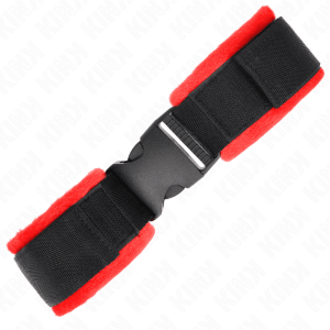 KINK – MUÑEQUERAS NYLON ROJO-NEGRO MODELO 1 AJUSTABLE 25-35 CM X 6 CM