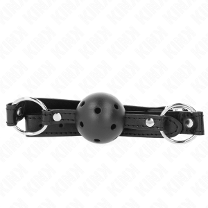 KINK – MORDAZA DE BOLA 4.5 CM NEGRA DURA HUECA MODELO 1 63.5 X 2 CM