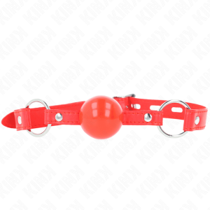 KINK – MORDAZA DE BOLA 4 CM TPE CON CANDADO ROJO 60 x 2 CM