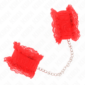 KINK – MUÑEQUERAS ELÁSTICAS DE ENCAJE ROJO