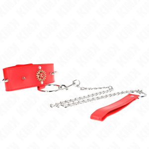 KINK – COLLAR CON CORREA 65 CM CUELLO DE DIAMANTES ROJO AJUSTABLE 35-51 CM X 7 CM