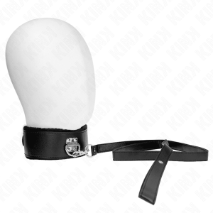 KINK – COLLAR CON CORREA 116 CM CON TACHUELAS PLATEADAS MODELO 4 NEGRO AJUSTABLE 40-48 CM X 6 CM