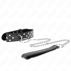 KINK – COLLAR CON CORREA 65 CM REMACHE ANILLA NEGRO AJUSTABLE 36-50 CM X 3.8 CM