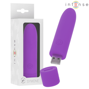 INTENSE – SYMONE BALA VIBRADORA RECARGABLE POR USB 8 VIBRACIONES MORADO 10 X 2.2 CM