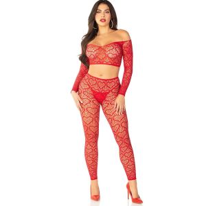 LEG AVENUE – CROP TOP + MEDIAS ROJO TALLA ÚNICA