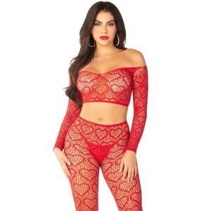 LEG AVENUE – CROP TOP + MEDIAS ROJO TALLA ÚNICA