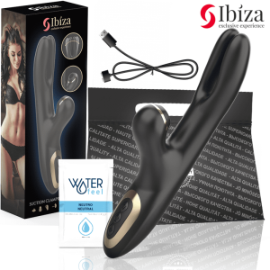 IBIZA – VIBRADOR  HI-TECH RABITT POR ONDAS CLITORIALES Y  DOBLE PINCHING NEGRO