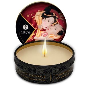 SHUNGA – MINI CARESS BY CANDELIGHT VELA MASAJE FRESAS Y CAVA 30 ML