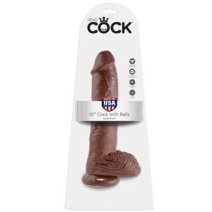 KING COCK – 10 PENE REALISTICO MARRON 26.5 CM