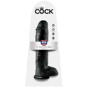 KING COCK – 11 PENE REALISTICO NEGRO 28 CM