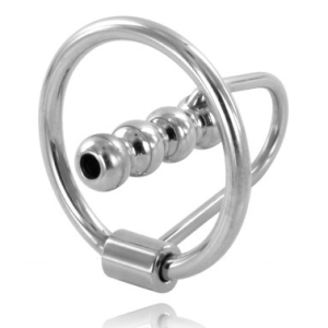 METAL HARD – ANILLO GLANDE CON PLUG URETRAL 30MM